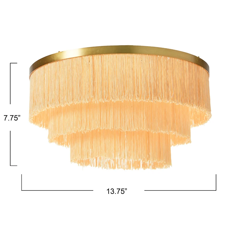 Hello Honey® 13.75" Round Flush Mount Fringe Light Fixture