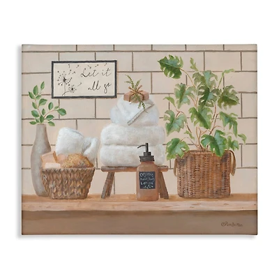 Stupell Industries Comforting Bathroom Spa Still Life Canvas Wall Art