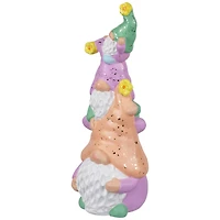 12" Lilac & Orange Gnome Tower Spring Figurine