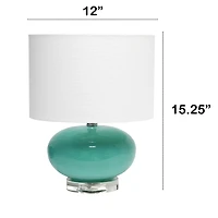 Lalia Home 15.25" Ovaloid Glass Table Lamp with White Shade