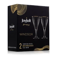 JoyJolt® 6oz. Gold Rimmed Windsor Crystal White Wine Glasses, 2ct.