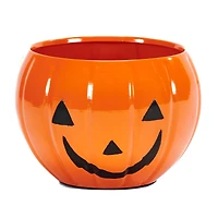 5" Metal Pumpkin Jack O Lantern Tabletop Container, 2ct.