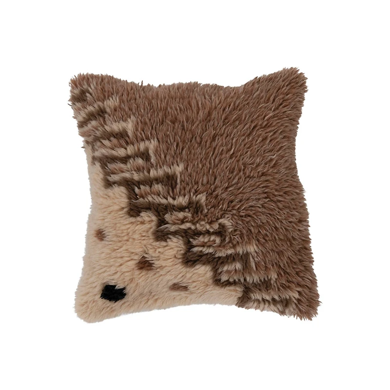 Hello Honey® Geometric Brown Tufted New Zealand Wool Pillow