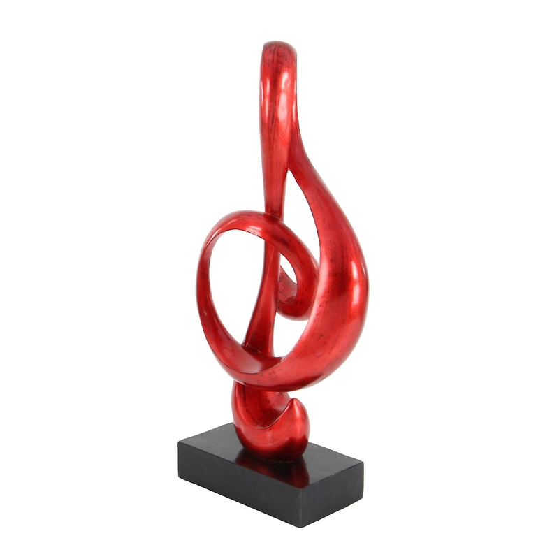33" Red Polystone Contemporary Abstract Sculpture