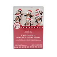 18ct. Warm White LED Penguin String Lights on Silver Wire by Ashland®