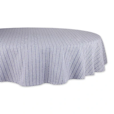 French Blue Farmhouse Gingham Tablecoth 70" Round