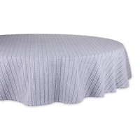 French Blue Farmhouse Gingham Tablecoth 70" Round