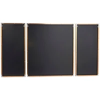 CosmoLiving by Cosmopolitan Blue Porcelain Feathers Bird Framed Wall Art with Gold Aluminum Frame Set of 3 32", 16", 16"