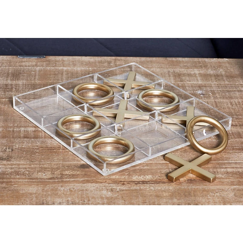 Gold Iron Tic-Tac-Toe Game Set