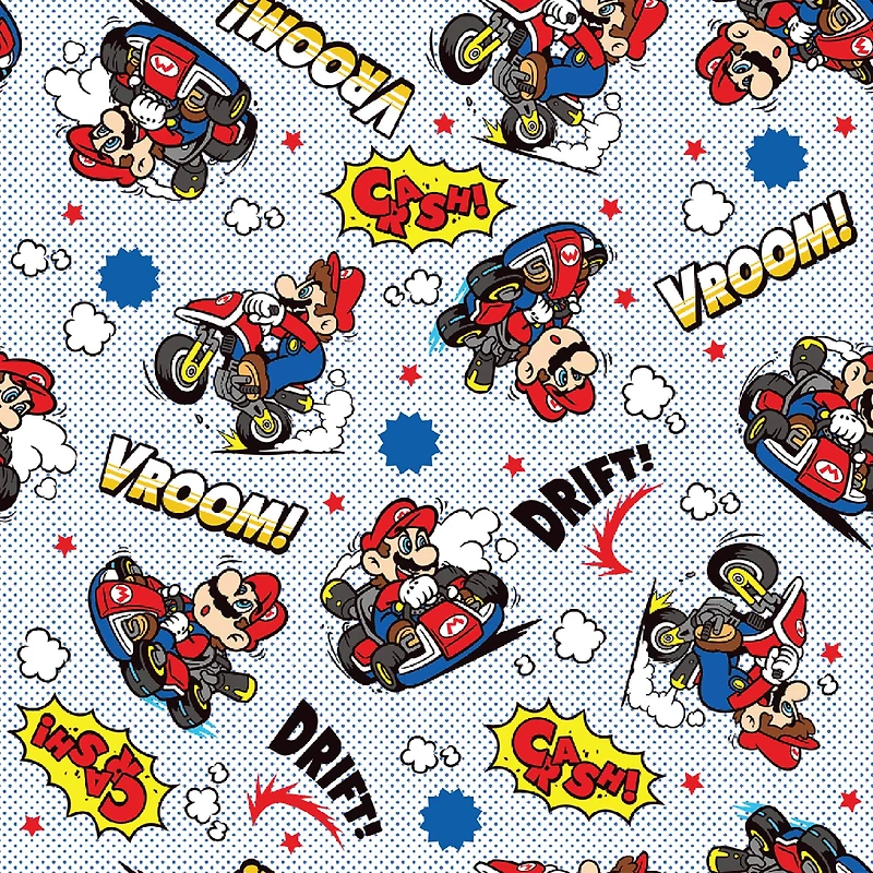 Springs Creative Mario Kart Cotton Fabric