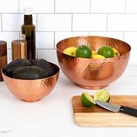 Hello Honey® Copper Finish Round Hammered Metal Bowl Set