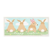 Stupell Industries Happy Easter Sentiment Bunny Tails Funny Corgi Dog Wall Plaque Art