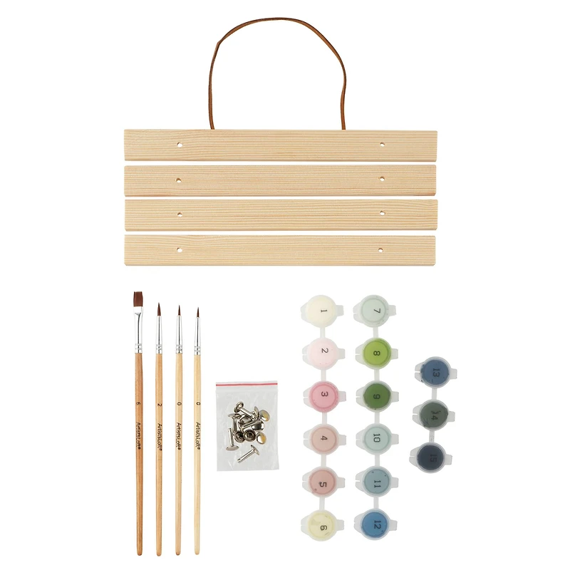 8" x 10" Mountain Cherry Blossoms Paint-by-Number Kit with Wood Display Hanger by Artist's Loft®