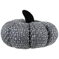 7.5" Gray Knitted Fall Harvest Tabletop Pumpkin