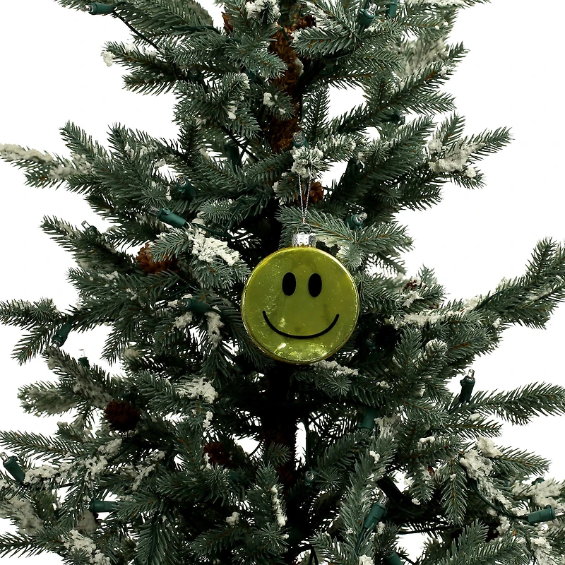 3.5" Yellow Winking Smiley Face Glass Ornament by Ashland®