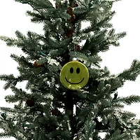 3.5" Yellow Winking Smiley Face Glass Ornament by Ashland®