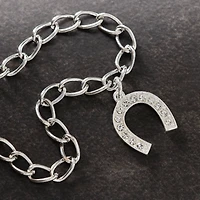 Silver Plated Pavé Horseshoe Charm by Bead Landing™