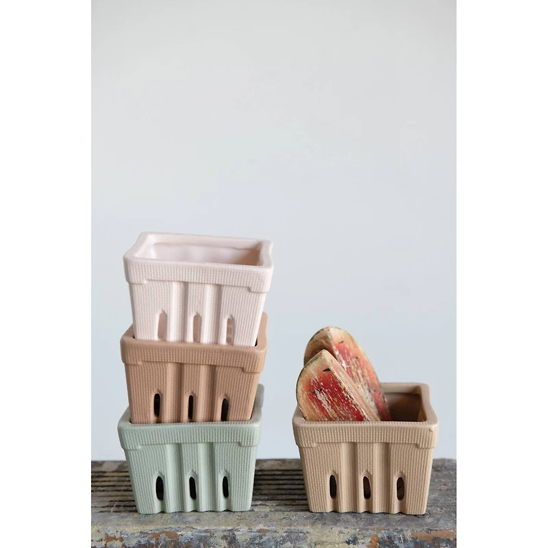 Hello Honey® Stoneware Berry Baskets Set, 4ct.