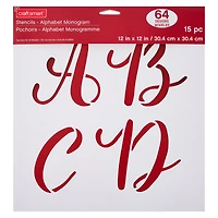 Alphabet Monogram Stencils by Craft Smart®, 12" x 12"