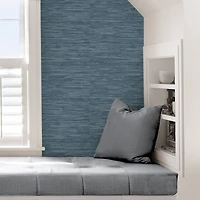 NuWallpaper Navy Grassweave Peel & Stick Wallpaper
