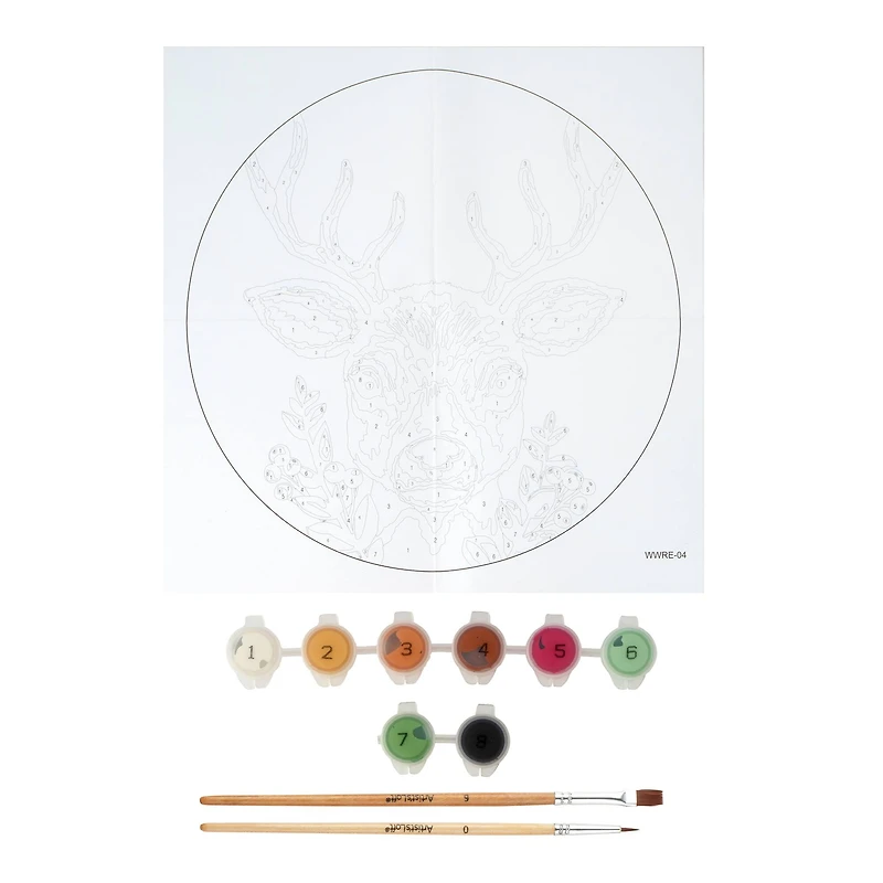 8" Reindeer Paint-by-Number Plywood Surface Kit by Artist's Loft®