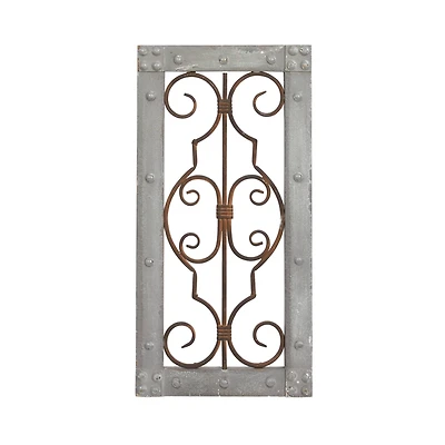 20" Gray Traditional Ornamental Wood Wall Decor