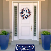 22" Glittered Stars & Rockets Patriotic Wreath