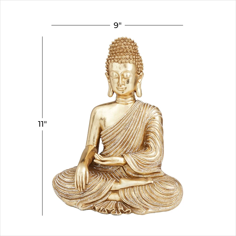 Gold Polystone Traditional Sculpture, 11" x 9" x 6"