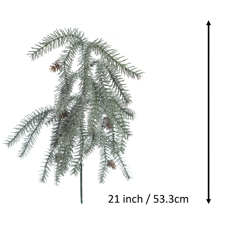 21" Green Glitter Pine & Pinecone Pick by Ashland®