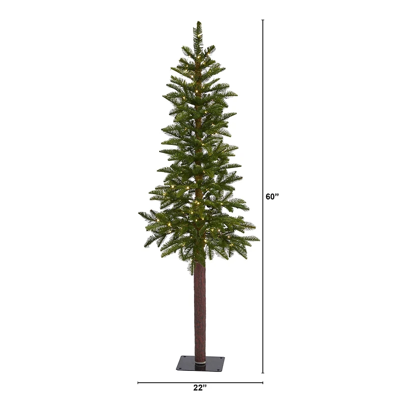 5ft. Pre-Lit Alaskan Alpine Artificial Christmas Tree, Clear LED Lights