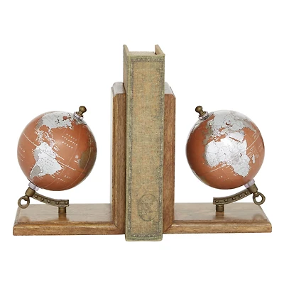 7.5" Copper Wood Traditional Bookends