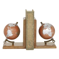 7.5" Copper Wood Traditional Bookends