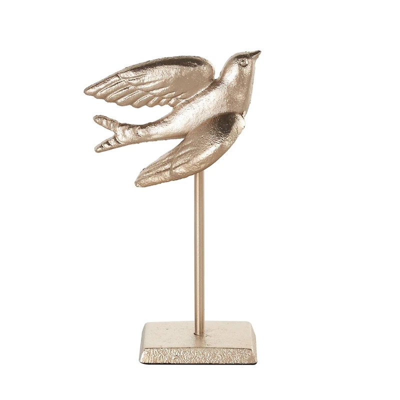 Gold Metal Bird Metallic Sculpture Set