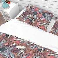 Designart 'Floral Botanical Pattern with Engraved Flowers' Bohemian & Eclectic Bedding Set