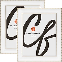 2 Pack Craig Frames Victoria White and Gold Picture Frame