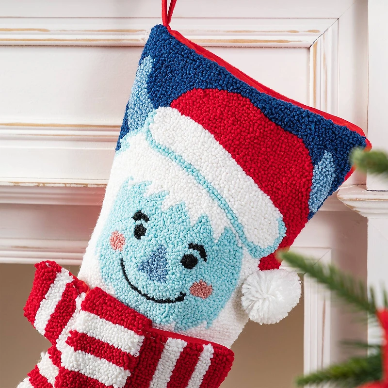 Glitzhome® 21"L Hooked Christmas Yeti Stocking