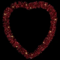25.25" Red LED Valentine's Day Tinsel Heart Window Silhouette
