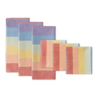 Rainbow Heavyweight Dishtowel and Dishcloth (Set of 6)