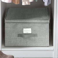 Simplify 16" Herringbone Gray Storage Box