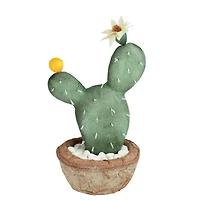 12" Southwestern Style Potted Cactus with Flowers