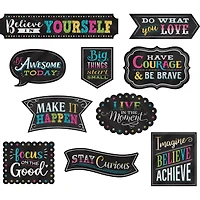 Teacher Created Resources® Chalkboard Brights Clingy Thingies® Positive Sayings Accents, 2 Packs of 10