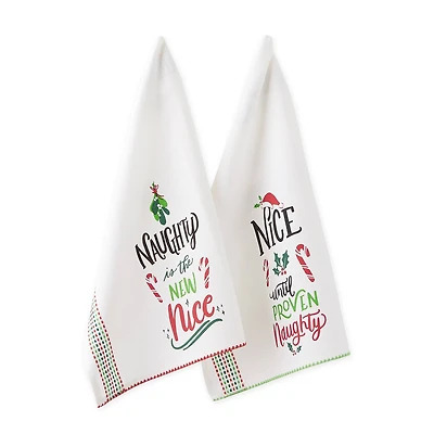 DII® Naughty Nice Printed Dishtowel Set