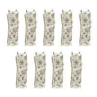 Glitzhome® 32" Elegant Snowflake Ribbon Christmas Bows, 9ct.