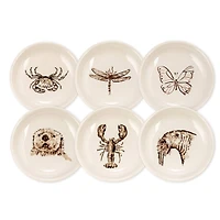 Hello Honey® 3" Cream Round Stoneware Dish Set with Animal Prints