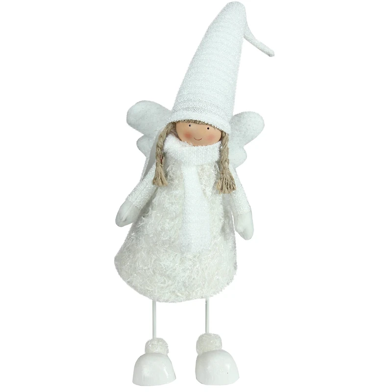 27" White Bobble Girl Angel Christmas Tabletop Figurine