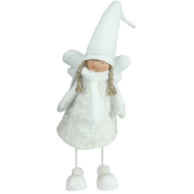 27" White Bobble Girl Angel Christmas Tabletop Figurine