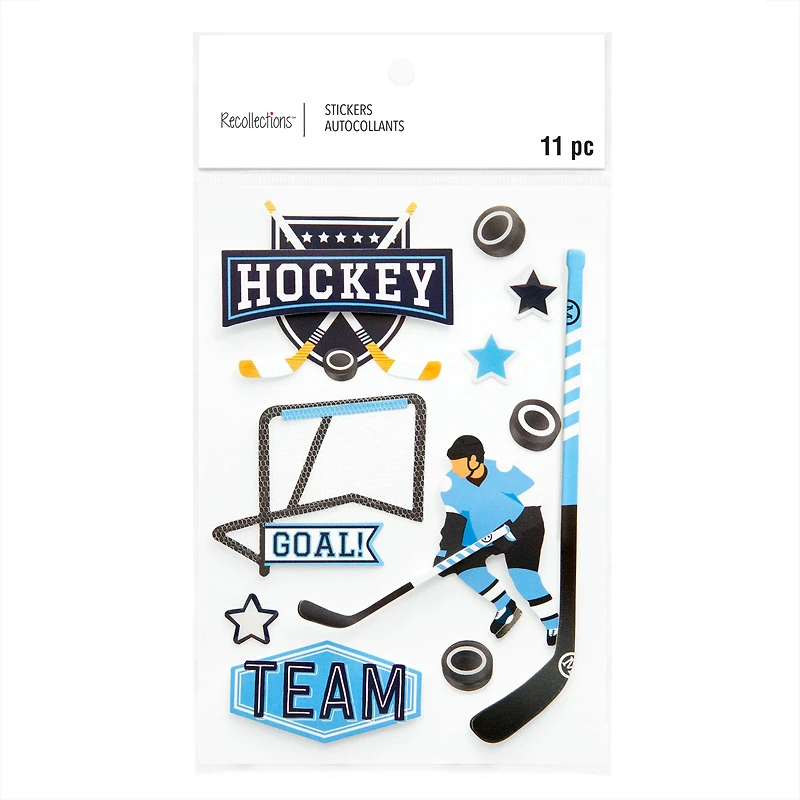 12 Pack: Hockey Chipboard Stickers by Recollections™