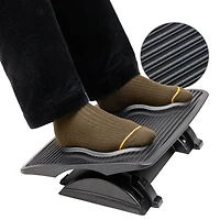 Mind Reader Foot Rest, Under Desk at Work, Ergonomic, Height Adjustable, Office, Plastic, Black