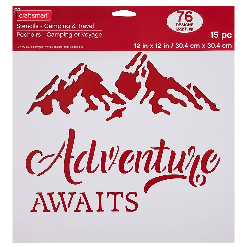 6 Pack: Camping & Travel Stencils by Craft Smart®, 12" x 12"