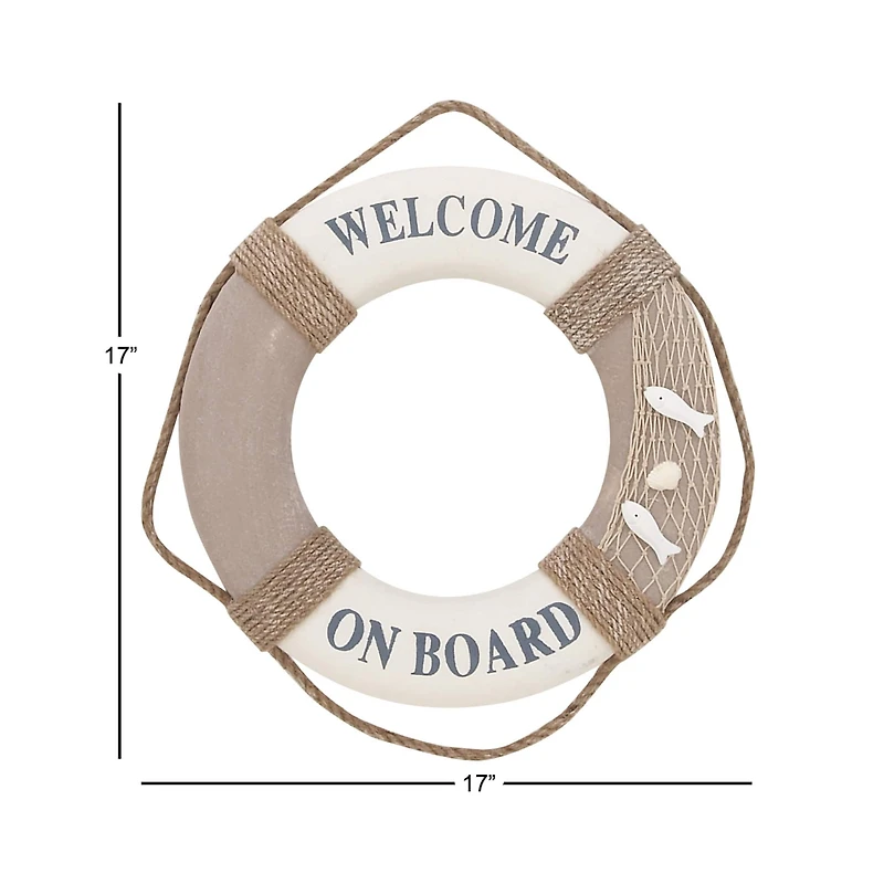 White Coastal Resin Wall Decor, 17" x 17"